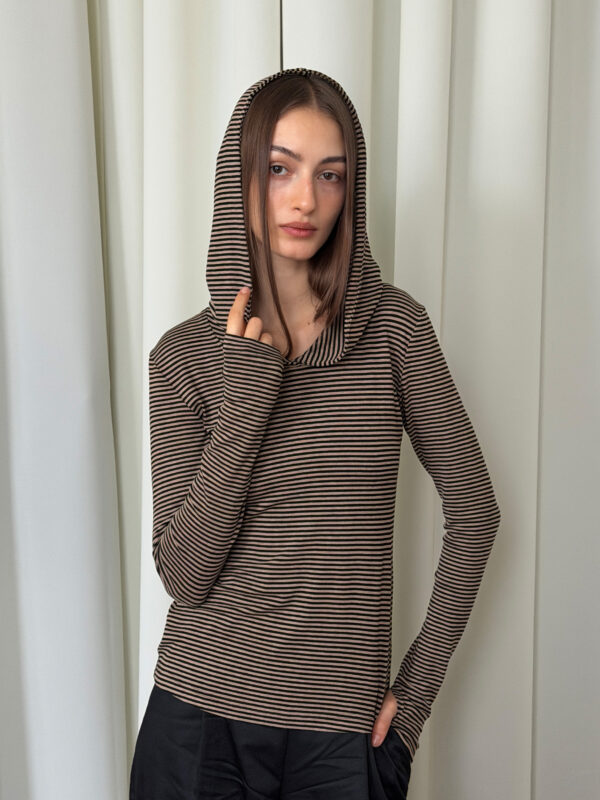 Longsleeve with Hood Striped
